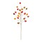 30" Artificial Floral Pick Chinese Lantern Stem Pick Featuring Yellow Red and Green Leaves